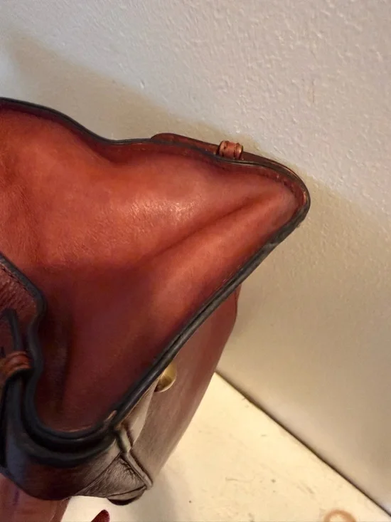 Vintage Fossil Reissue Large Satchel Handbag Chestnut  Brown Leather EUC - Picture 10 of 10